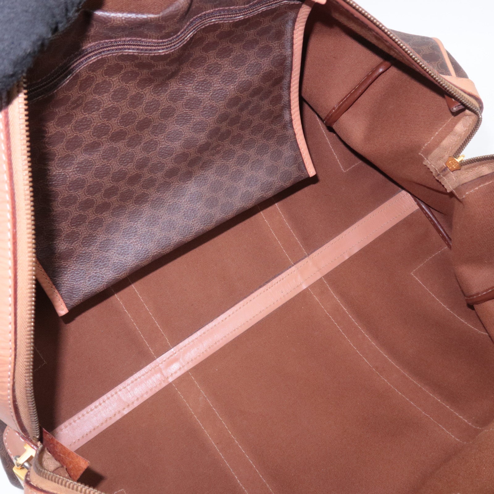 CELINE Macadam Boston Bag PVC Leather Brown