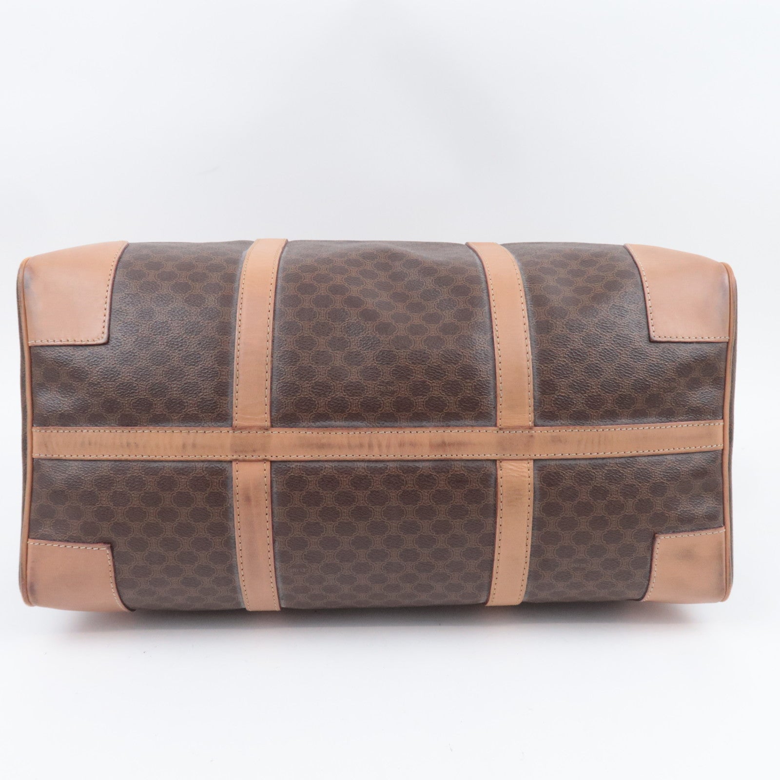 CELINE Macadam Boston Bag PVC Leather Brown