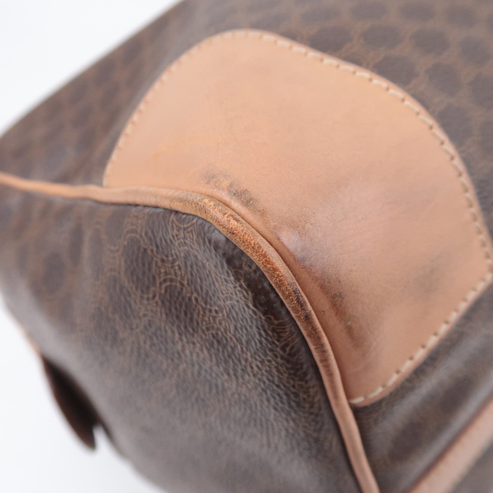 CELINE Macadam Boston Bag PVC Leather Brown