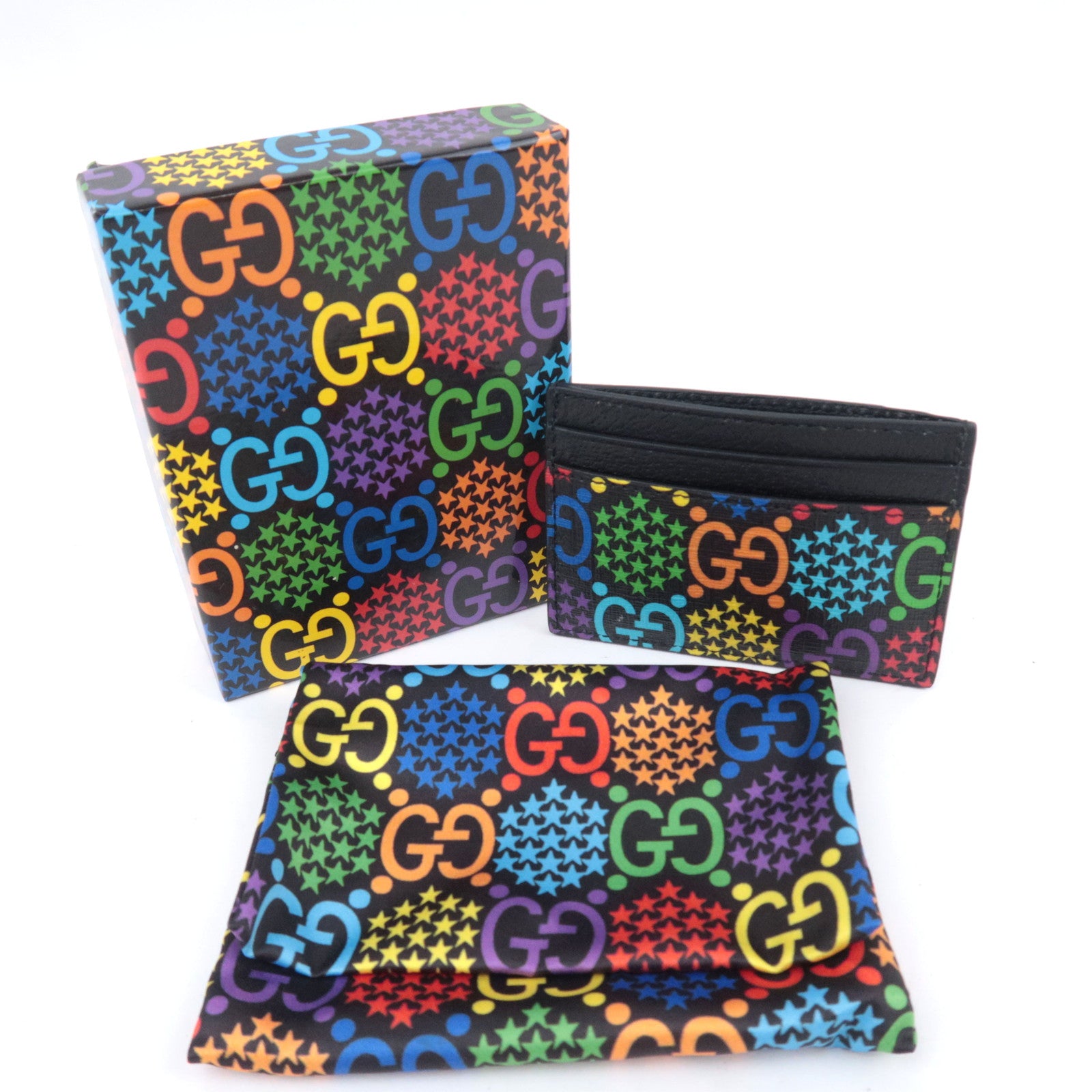 GUCCI GG Psychedelic Star Card Case Rainbow Color 601098