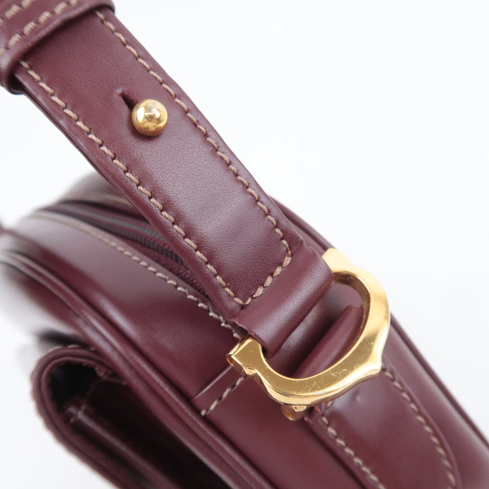 Cartier Must de Cartier Leather Shoulder Bag Bordeaux