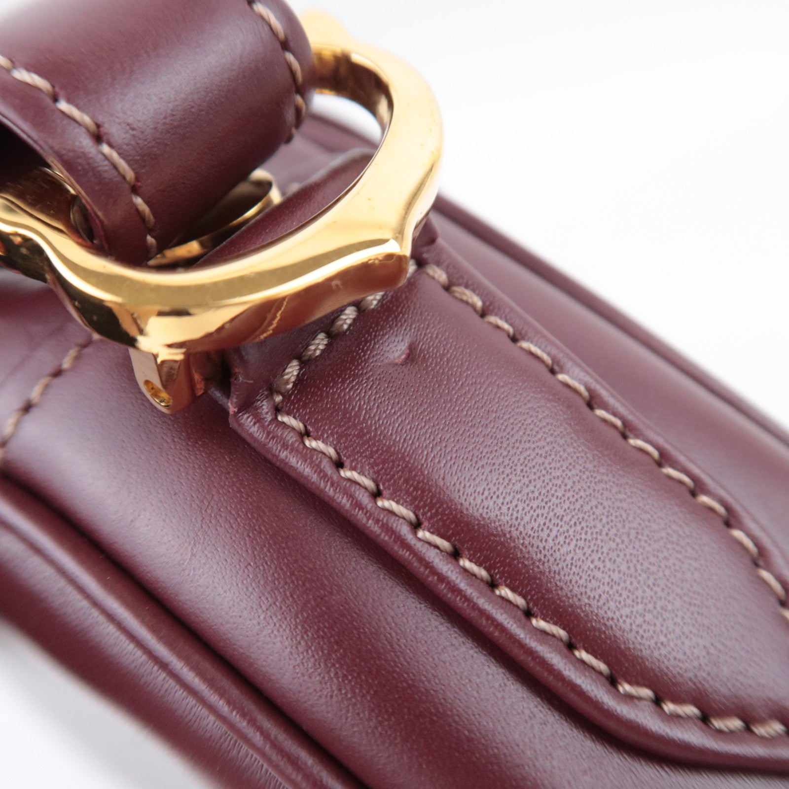 Cartier Must de Cartier Leather Shoulder Bag Bordeaux