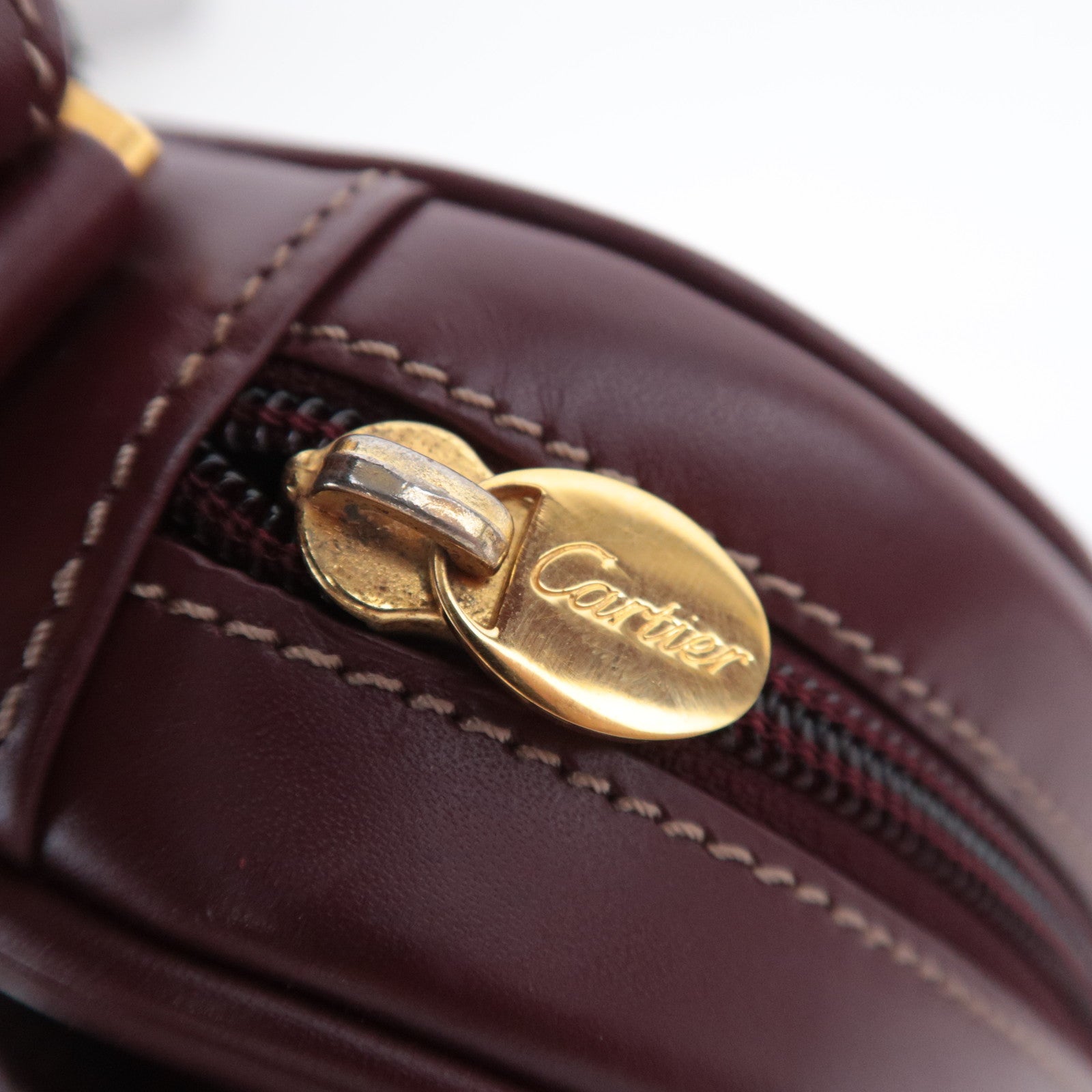 Cartier Must de Cartier Leather Shoulder Bag Bordeaux
