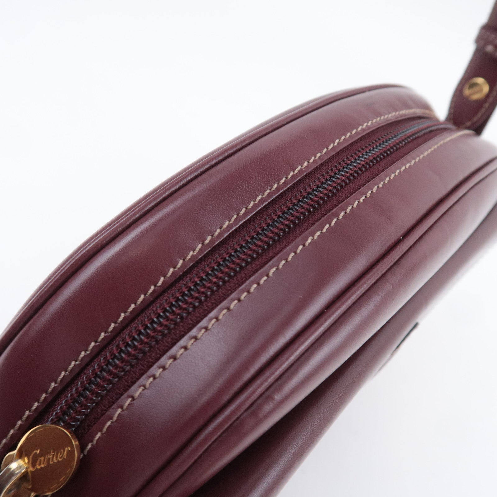 Cartier Must de Cartier Leather Shoulder Bag Bordeaux
