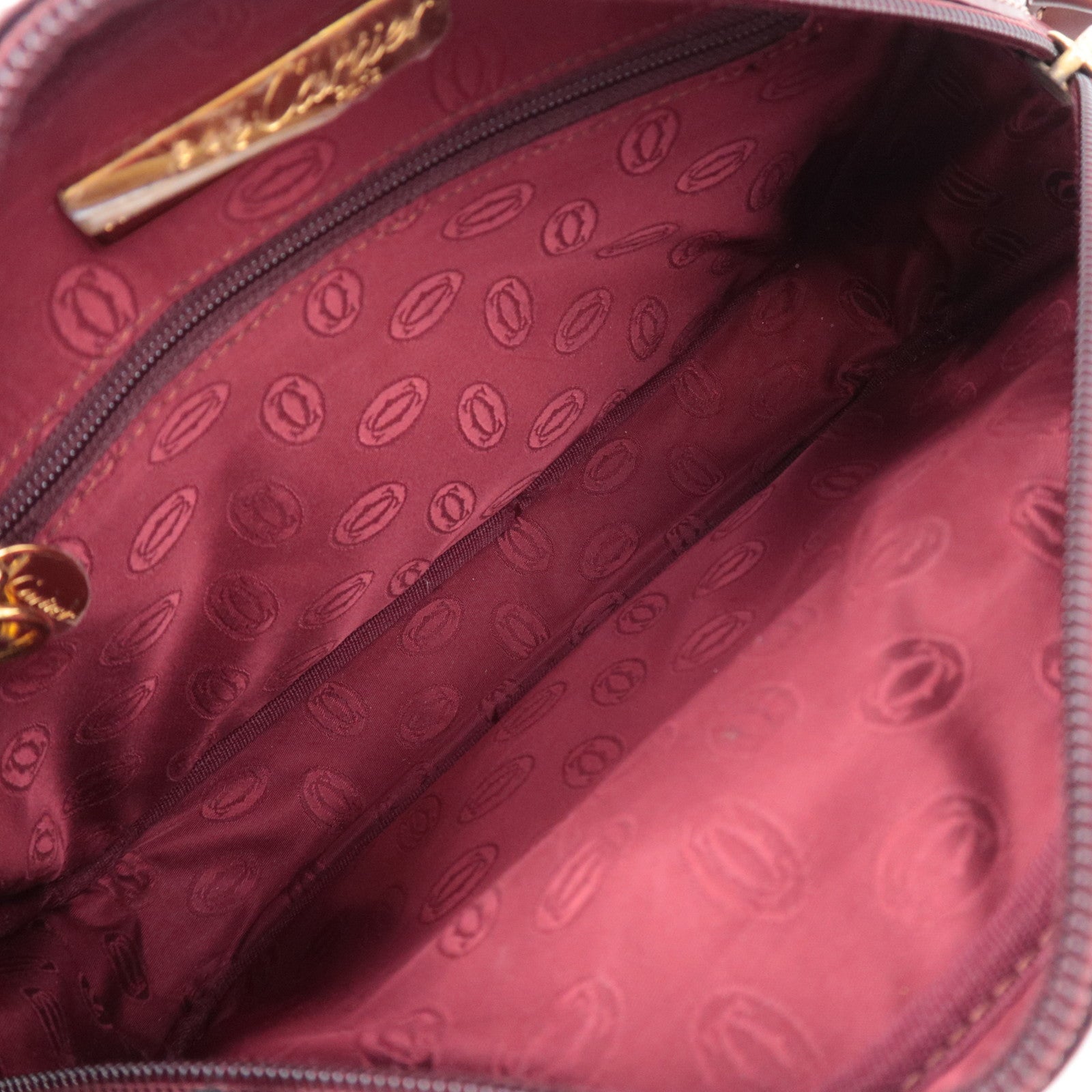 Cartier Must de Cartier Leather Shoulder Bag Bordeaux
