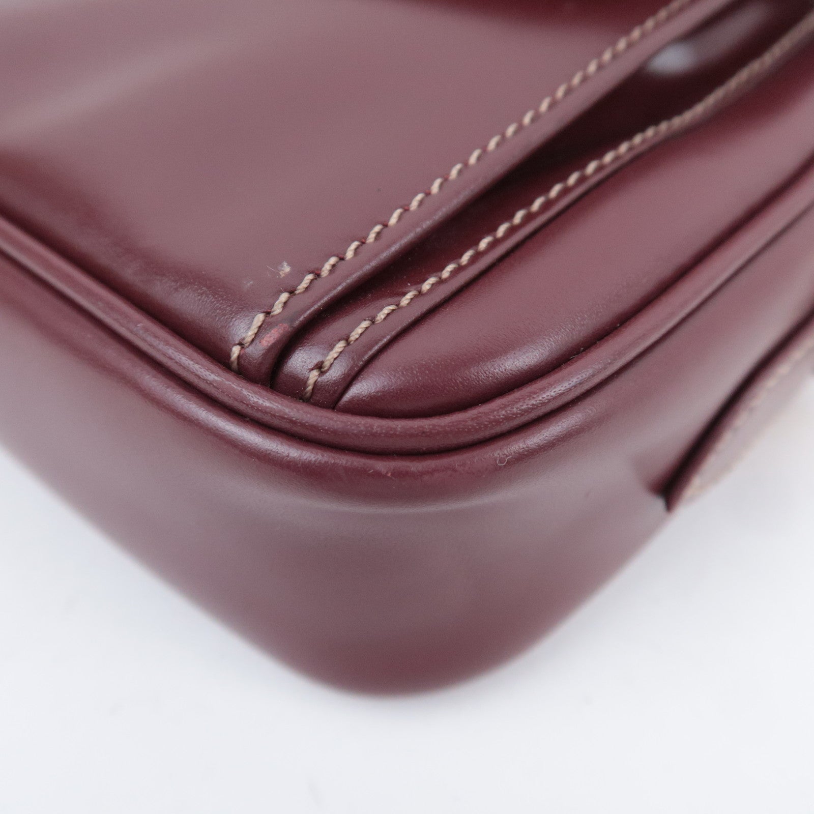 Cartier Must de Cartier Leather Shoulder Bag Bordeaux