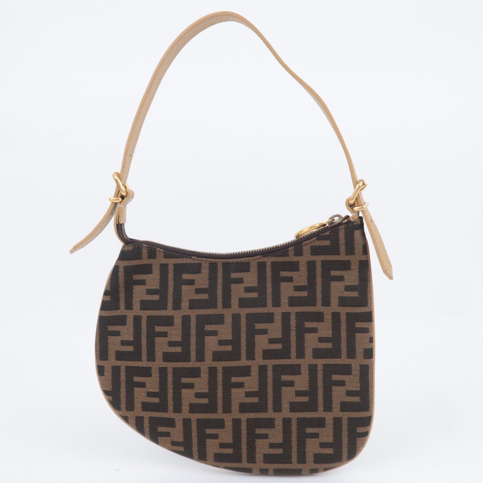 FENDI Zucca Small Oyster Shoulder Bag Crescent 8BR248