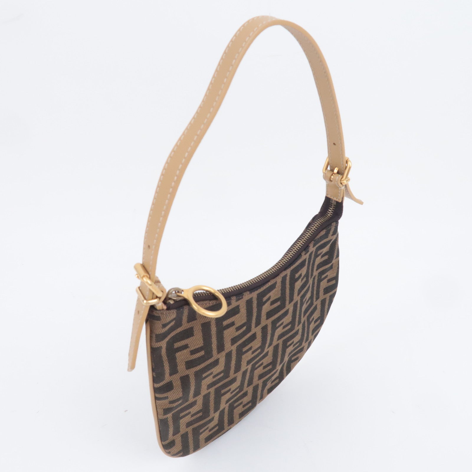 FENDI Zucca Small Oyster Shoulder Bag Crescent 8BR248
