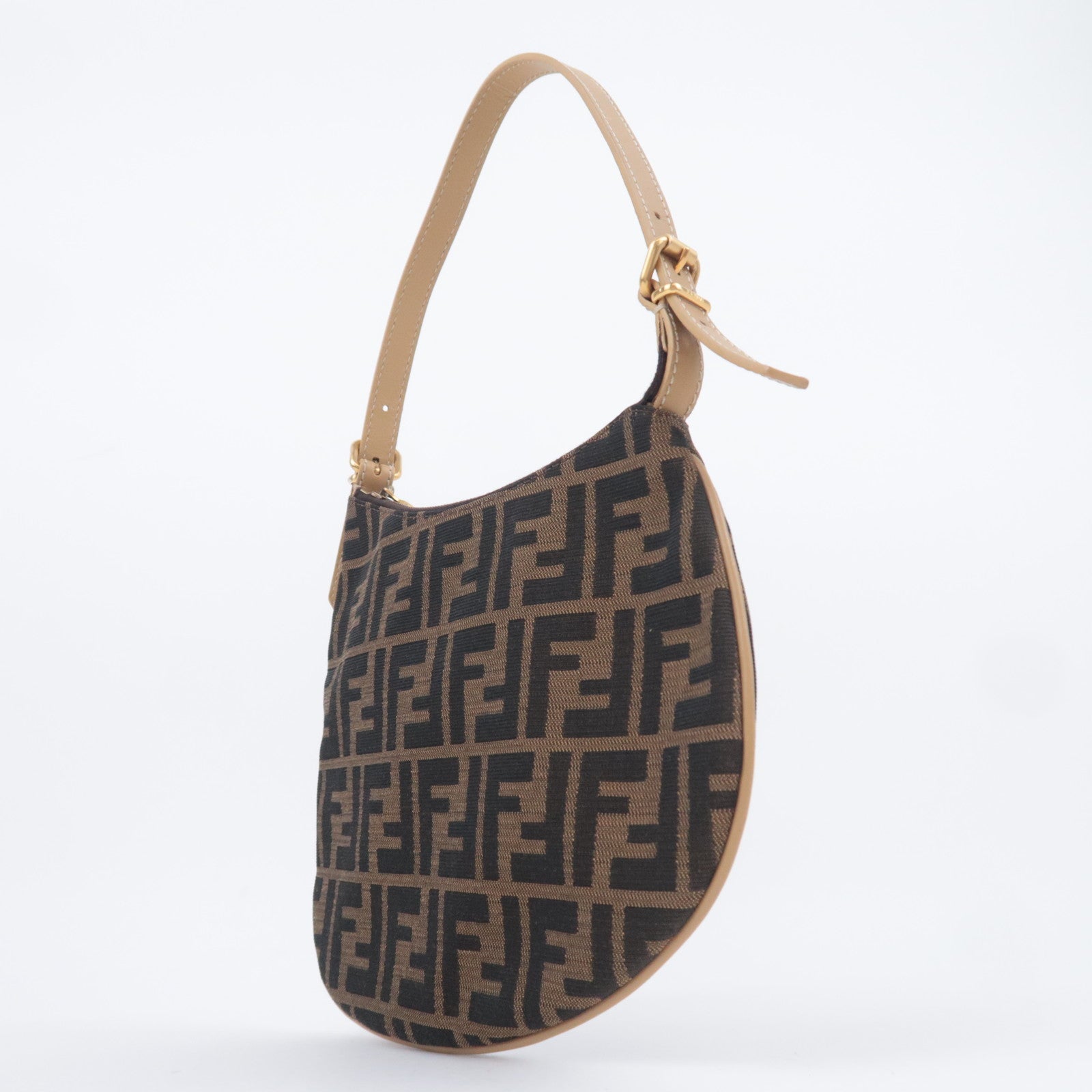 FENDI Zucca Small Oyster Shoulder Bag Crescent 8BR248