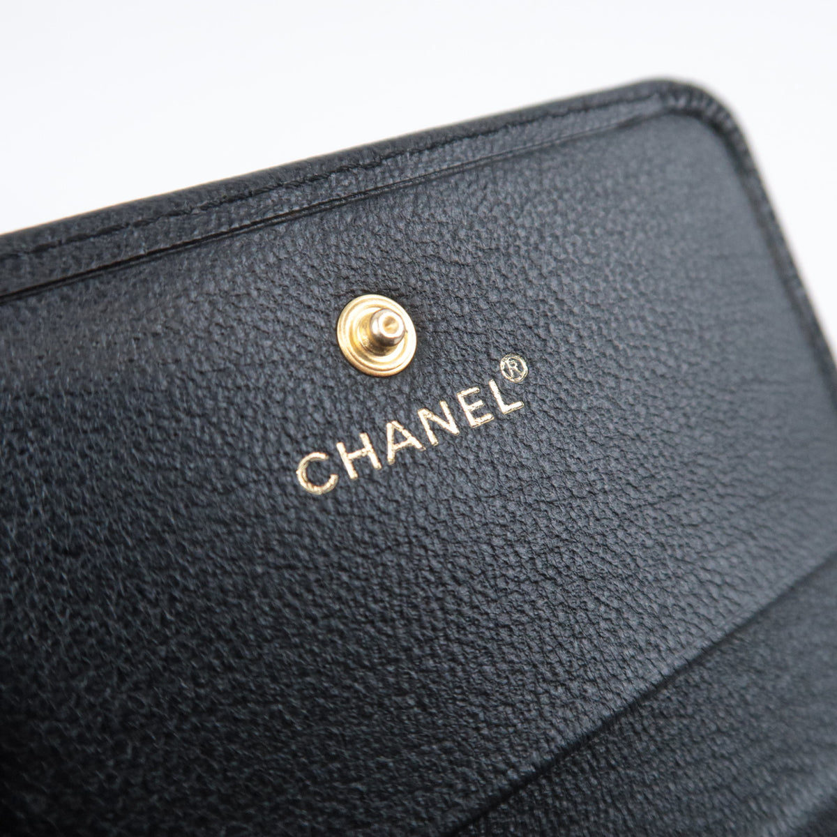 CHANEL Black Leather CC Logo Small Wallet