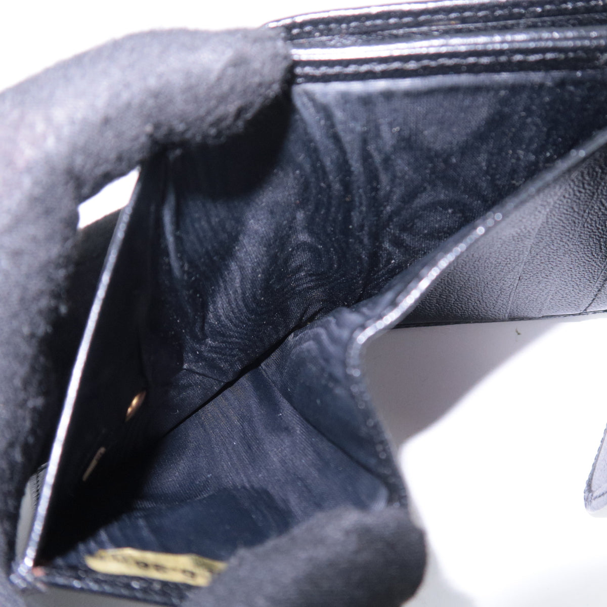 CHANEL Black Leather CC Logo Small Wallet