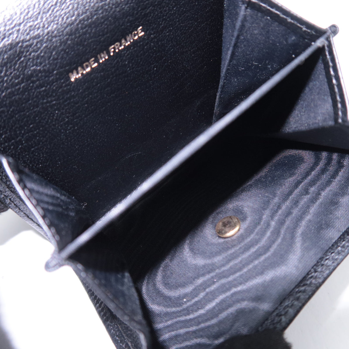 CHANEL Black Leather CC Logo Small Wallet