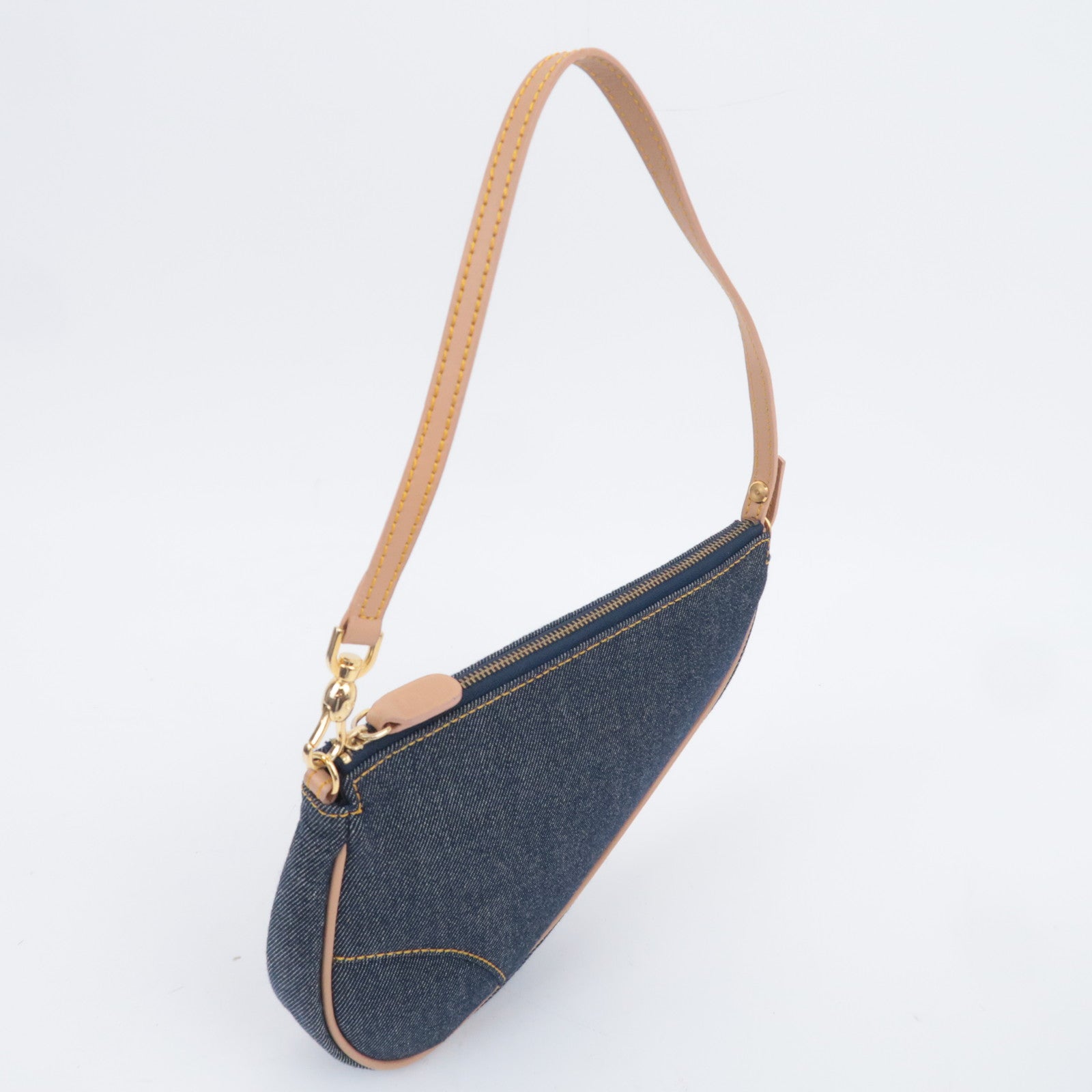 Christian Dior Denim Saddle Bag Navy