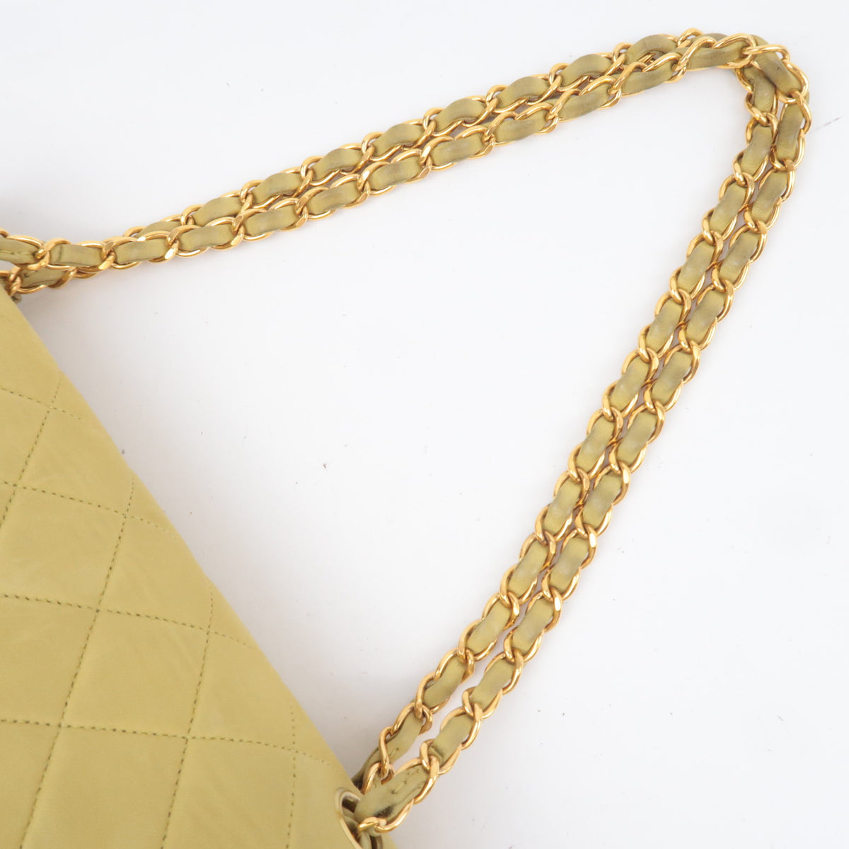 CHANEL Classic Double Flap Bag Lambskin Lime Green