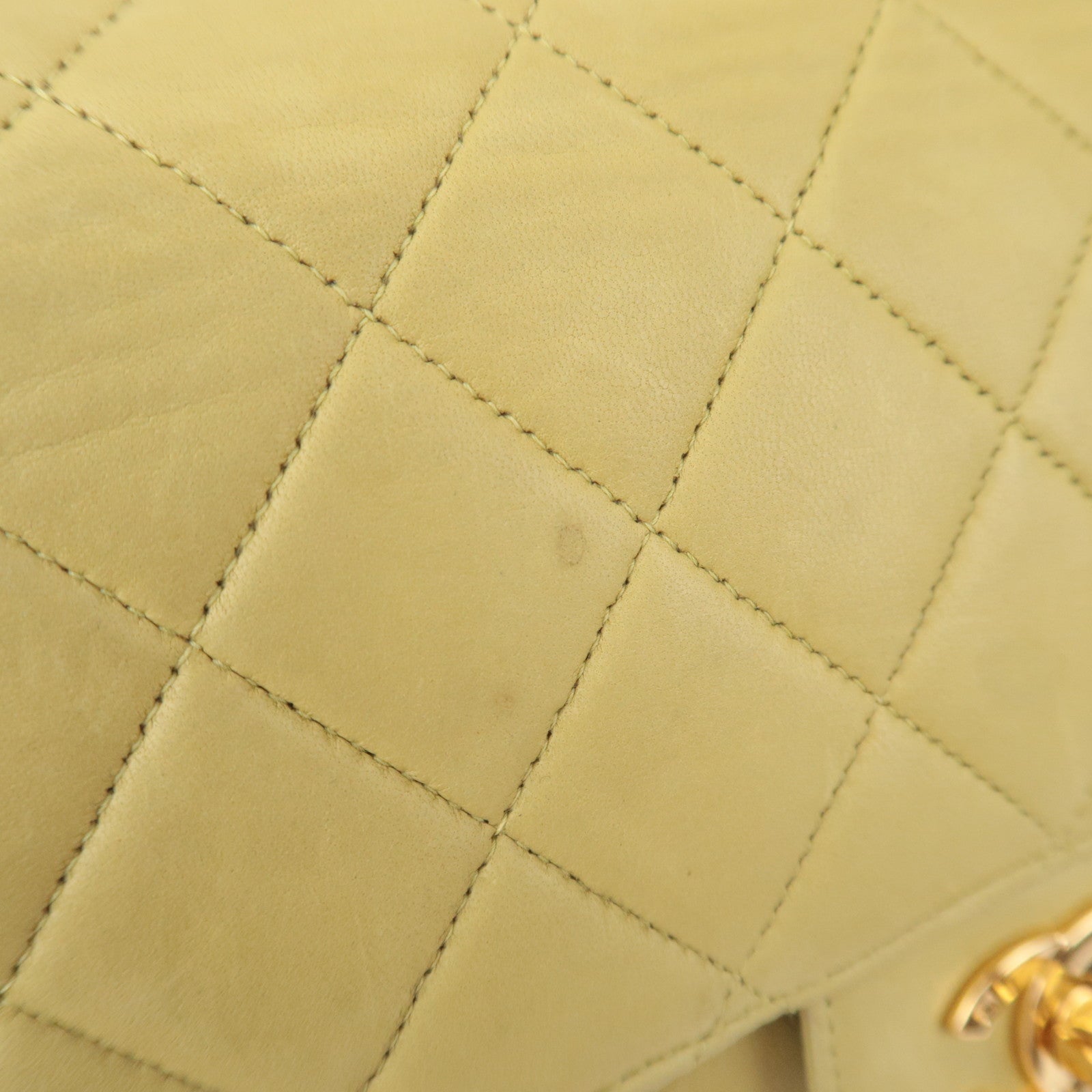 CHANEL Classic Double Flap Bag Lambskin Lime Green