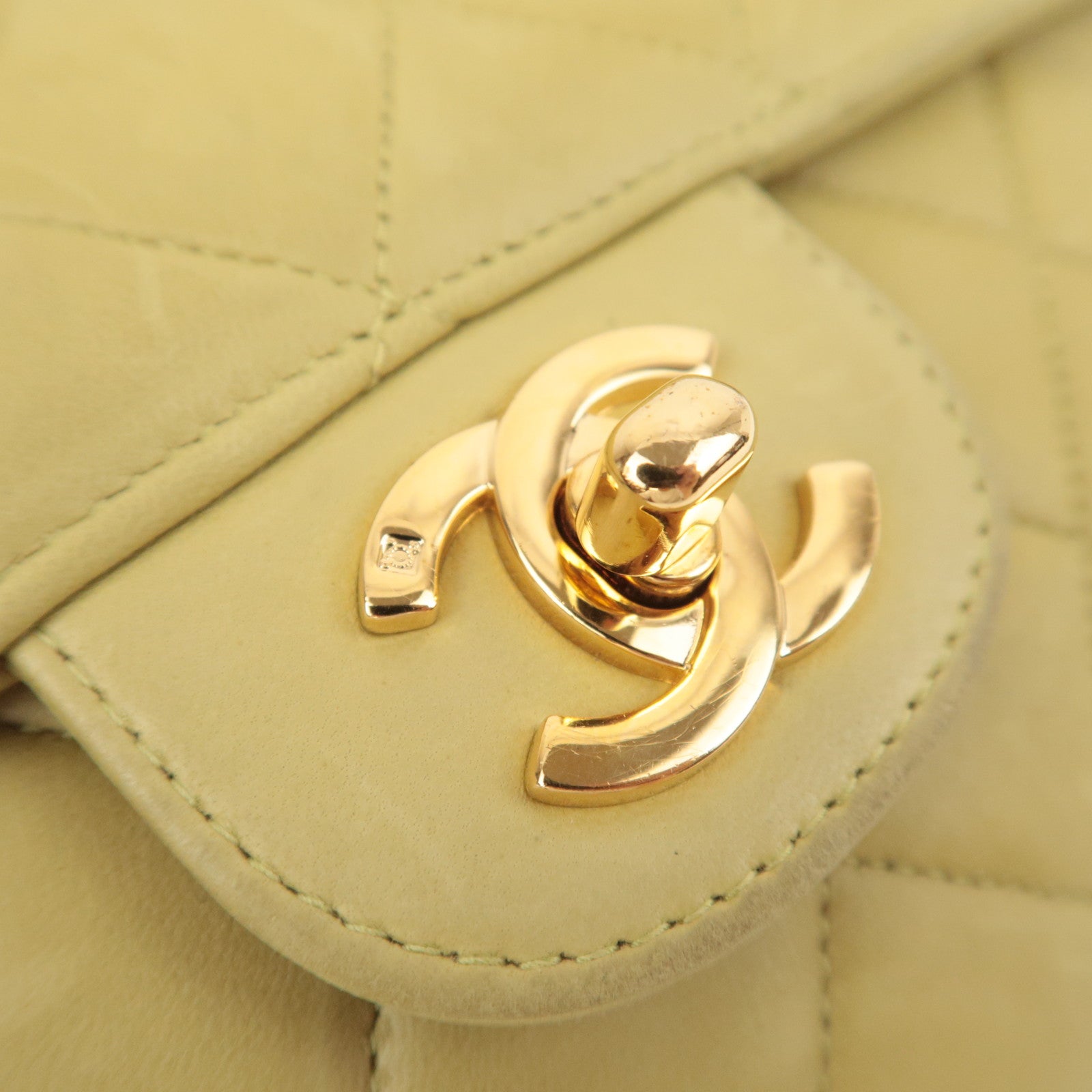 CHANEL Classic Double Flap Bag Lambskin Lime Green