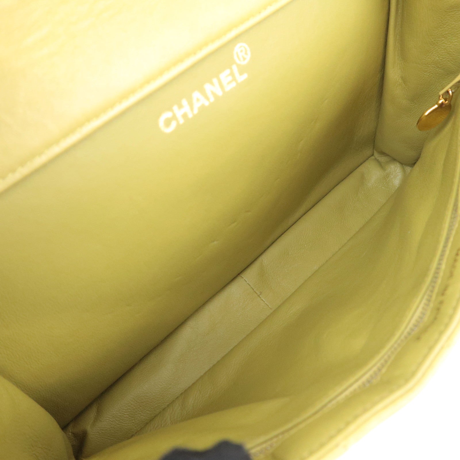 CHANEL Classic Double Flap Bag Lambskin Lime Green