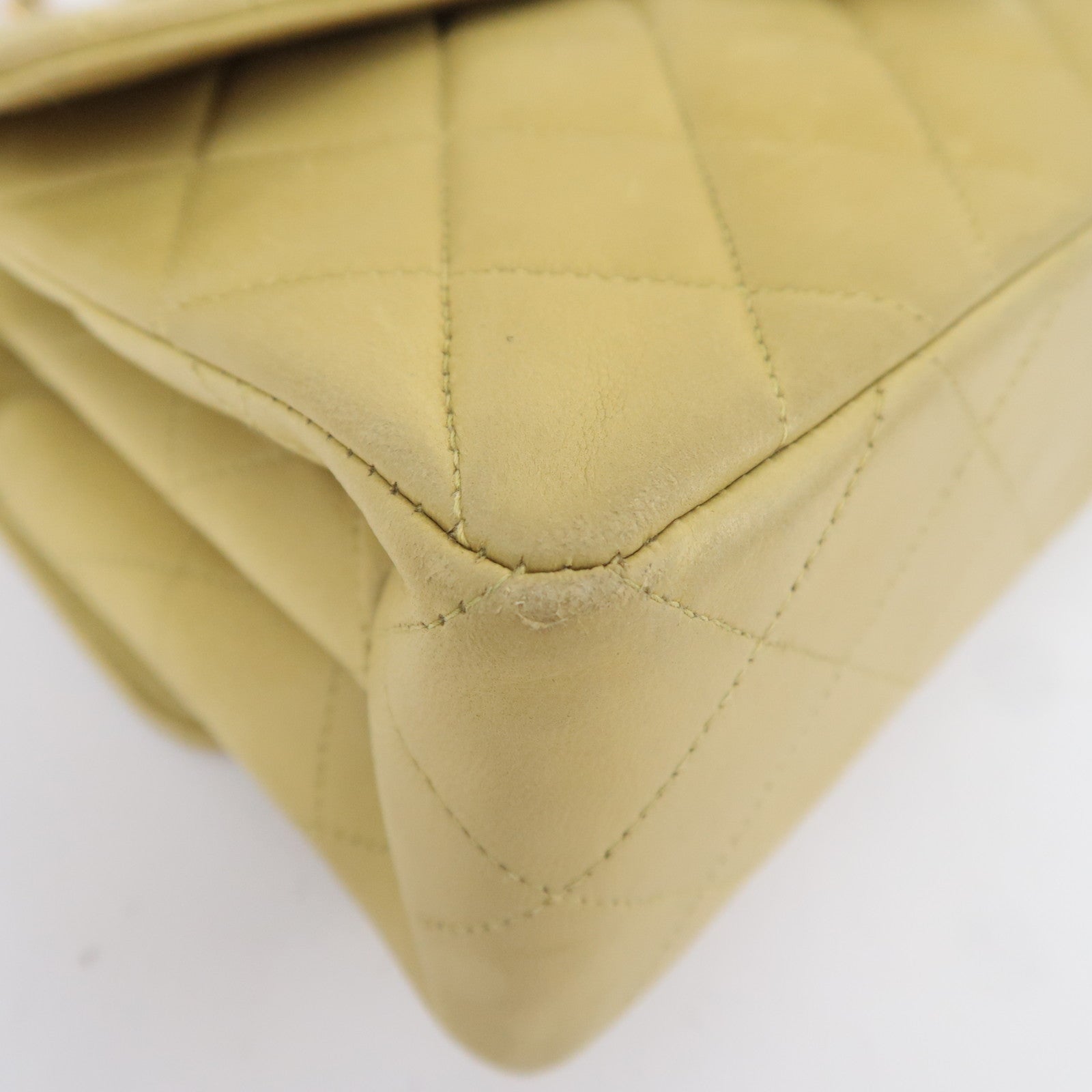 CHANEL Classic Double Flap Bag Lambskin Lime Green