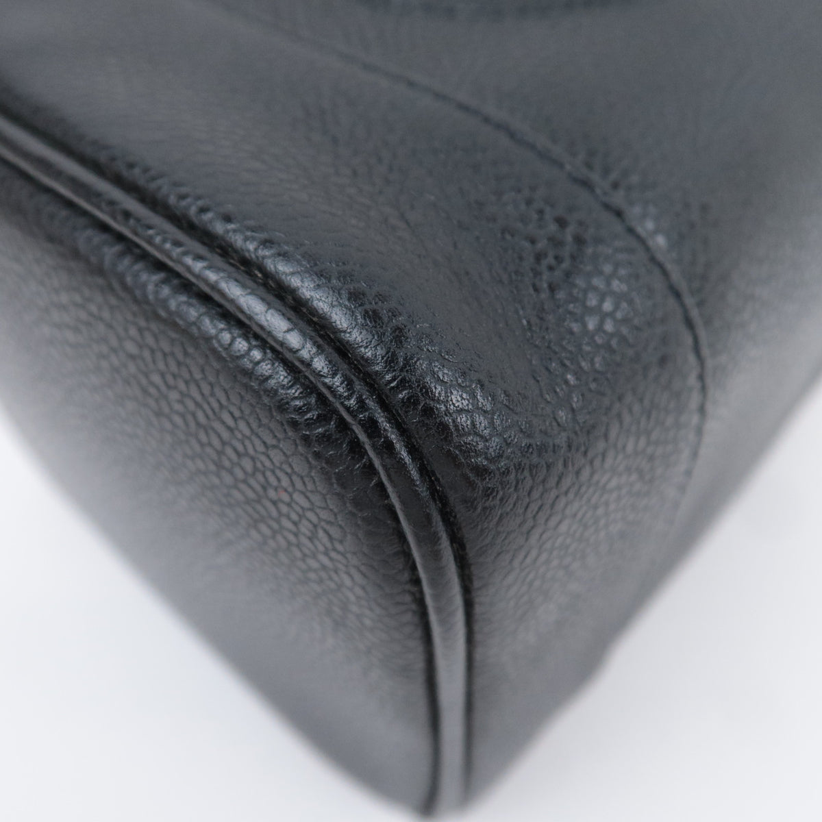 CHANEL Coco Mark Caviar skin Vanity Bag Black A01998