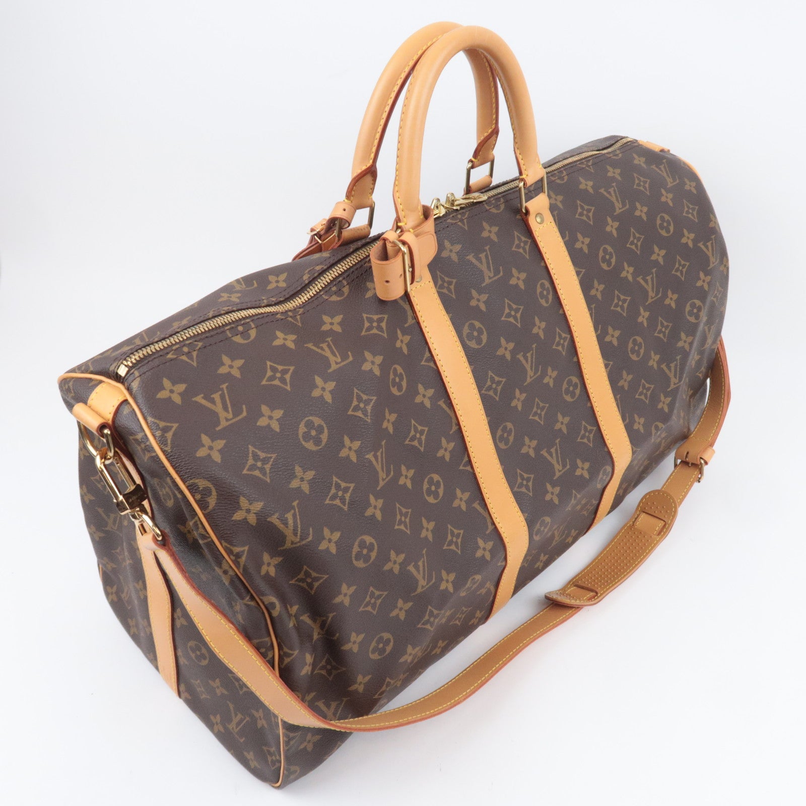Louis Vuitton Monogram Keepall Bandouliere 55 Travel Bag M41414