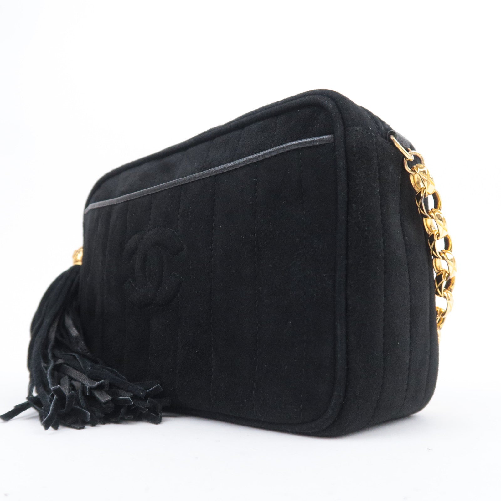 CHANEL Mademoiselle Suede Tassel Chain Shoulder Bag