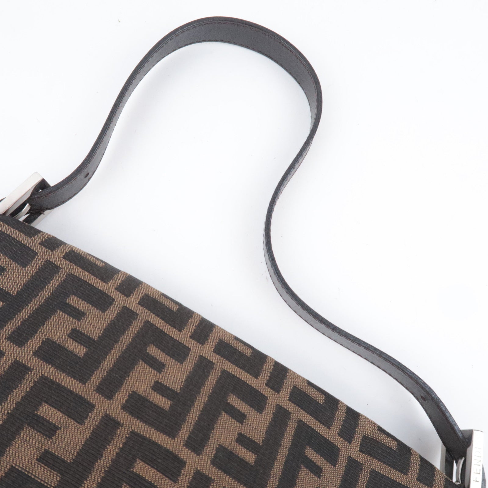 FENDI Zucca Mamma Baguette Bag Canvas Brown 26325