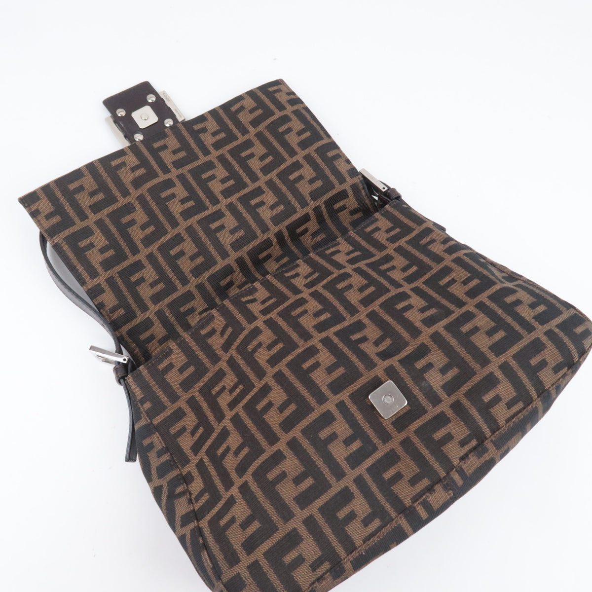 FENDI Zucca Mamma Baguette Bag Canvas Brown 26325