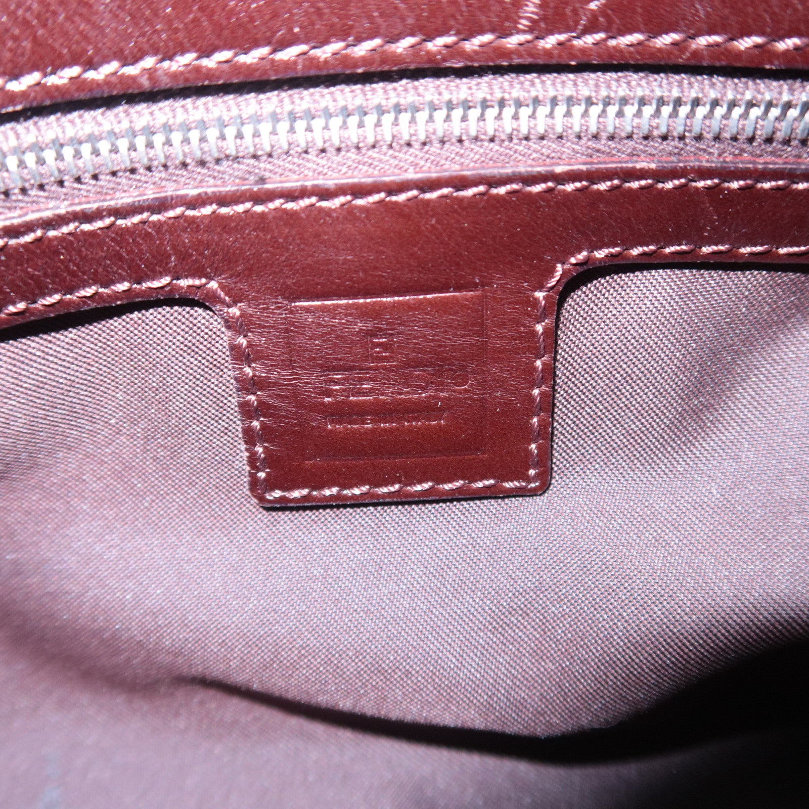 FENDI Zucca Mamma Baguette Bag Canvas Brown 26325