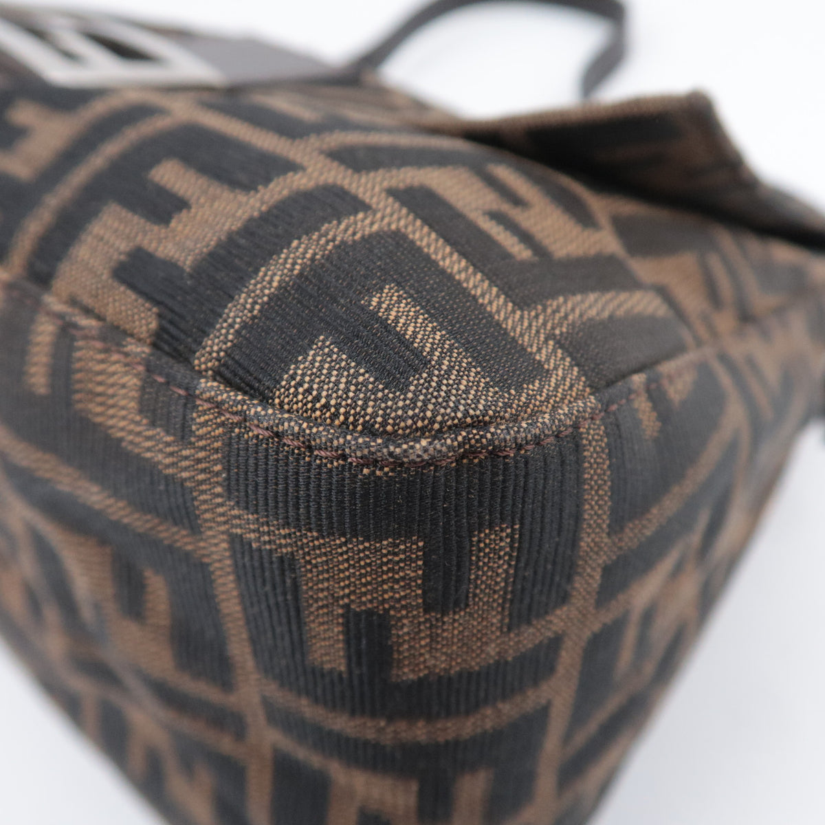 FENDI Zucca Mamma Baguette Bag Canvas Brown 26325