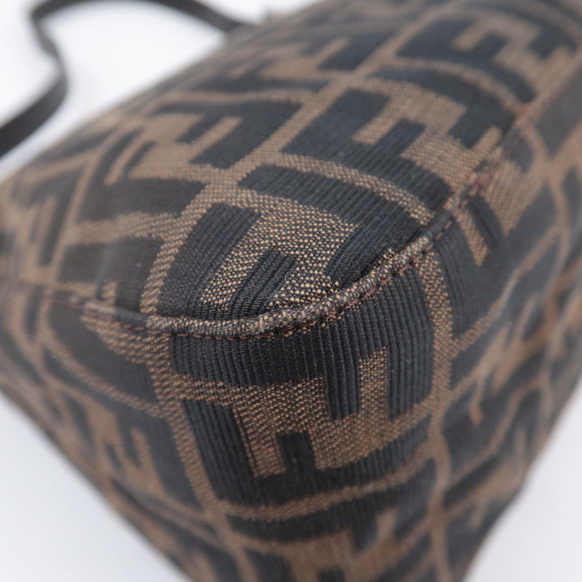 FENDI Zucca Mamma Baguette Bag Canvas Brown 26325