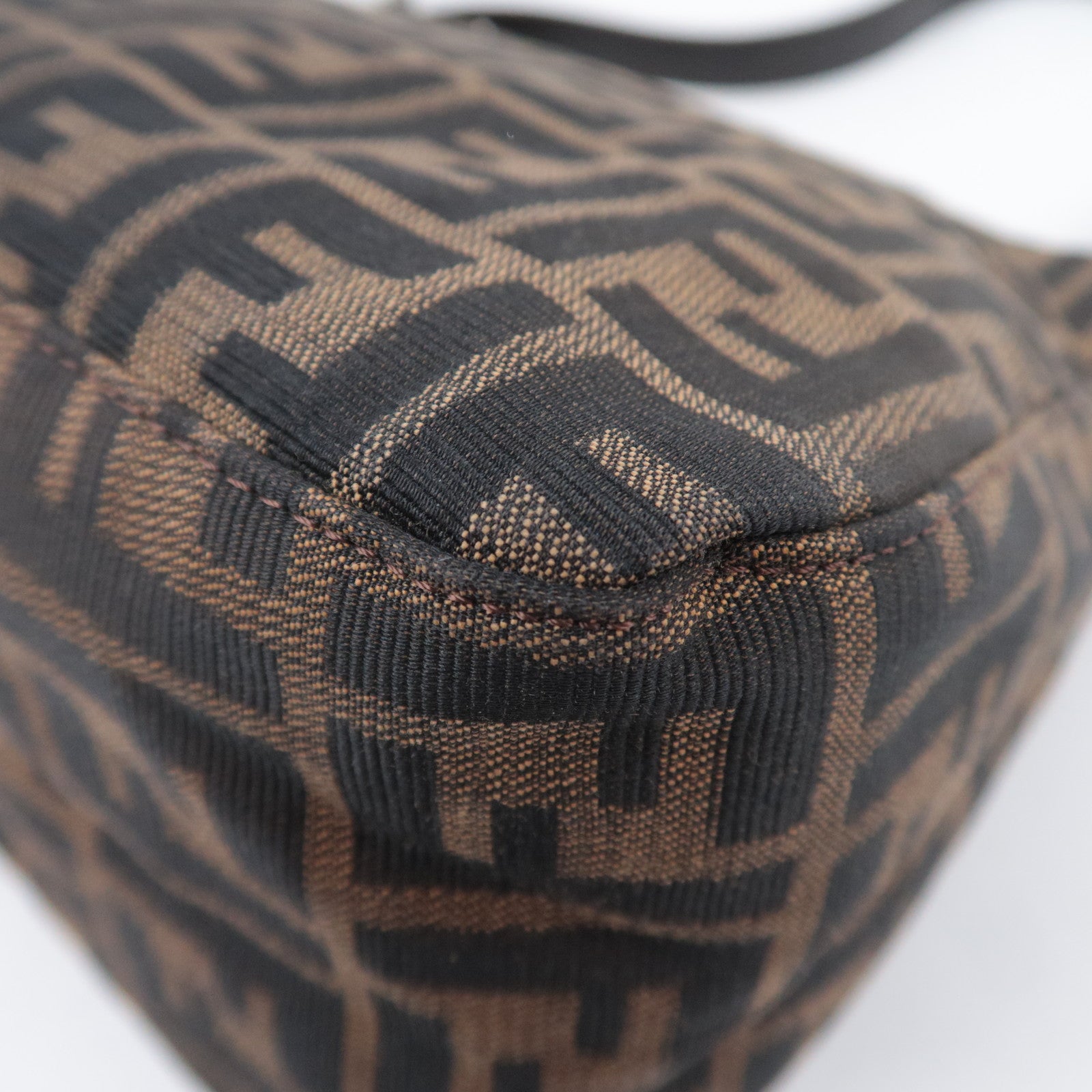 FENDI Zucca Mamma Baguette Bag Canvas Brown 26325