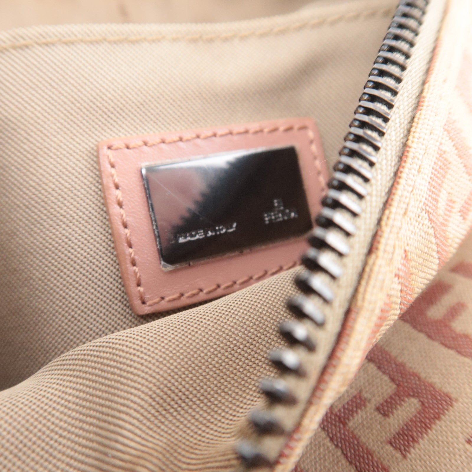 FENDI Zucchino Shoulder Bag Canvas Pink 8BT047