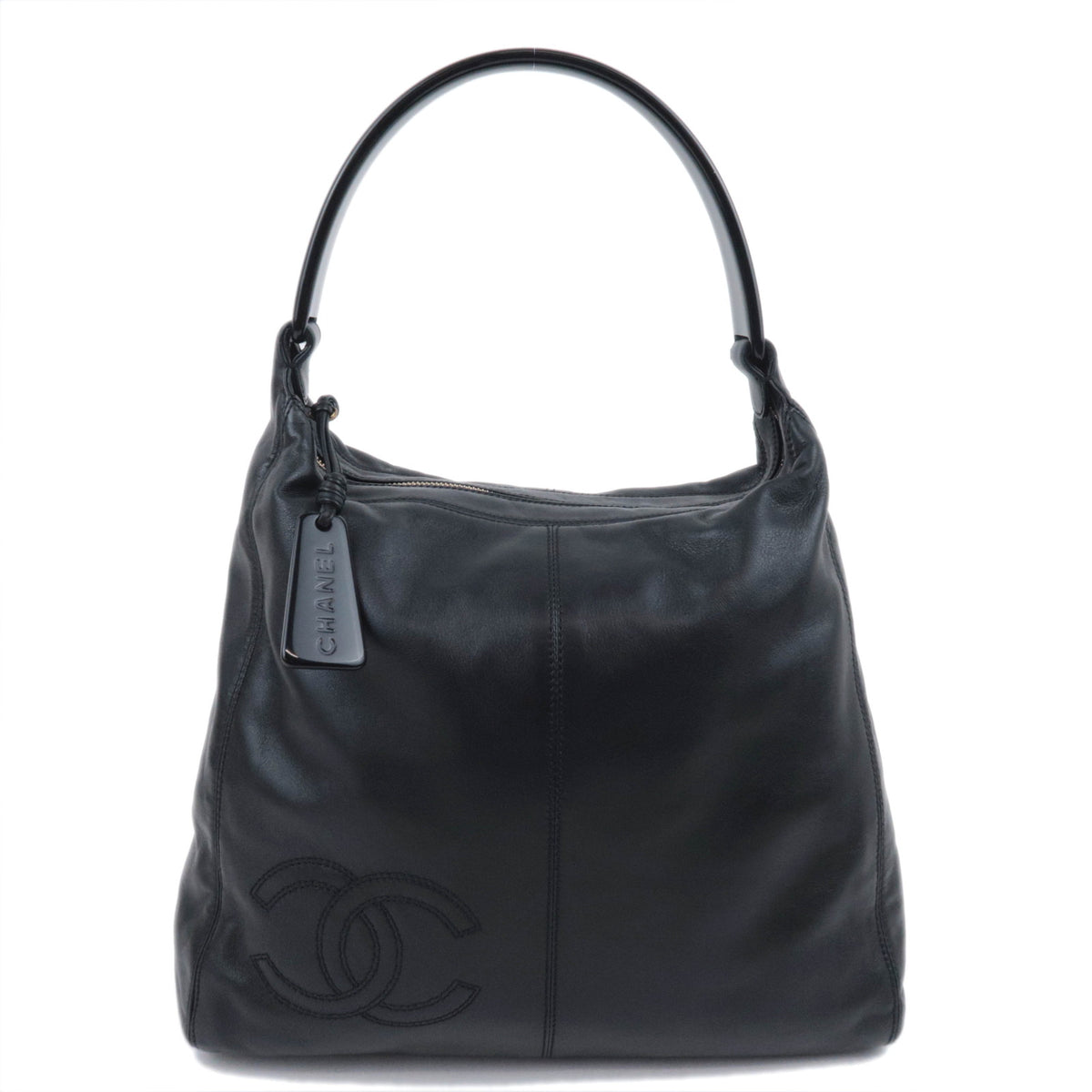 CHANEL Coco Mark Hobo Lambskin Shoulder Bag Black92132