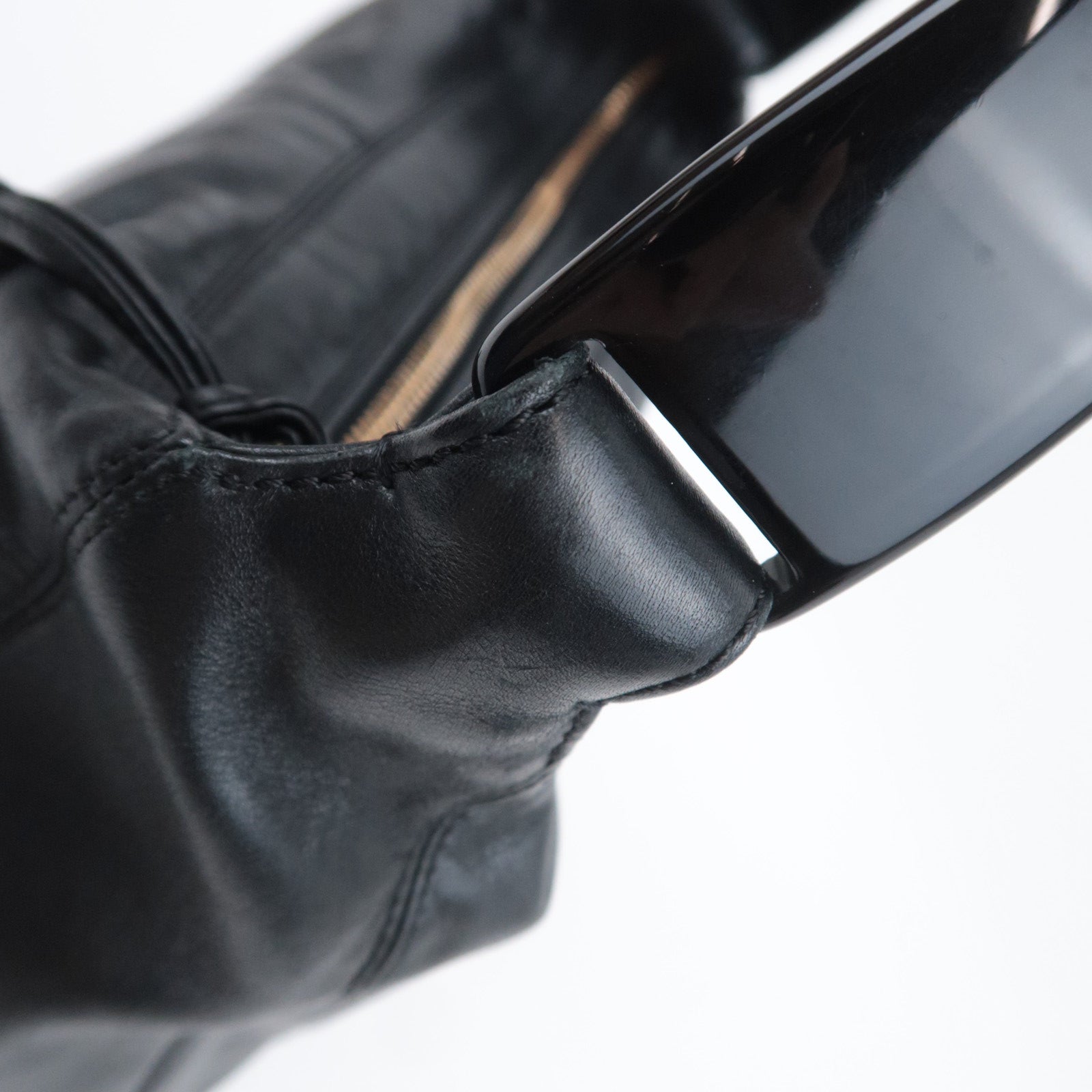 CHANEL Coco Mark Hobo Lambskin Shoulder Bag Black