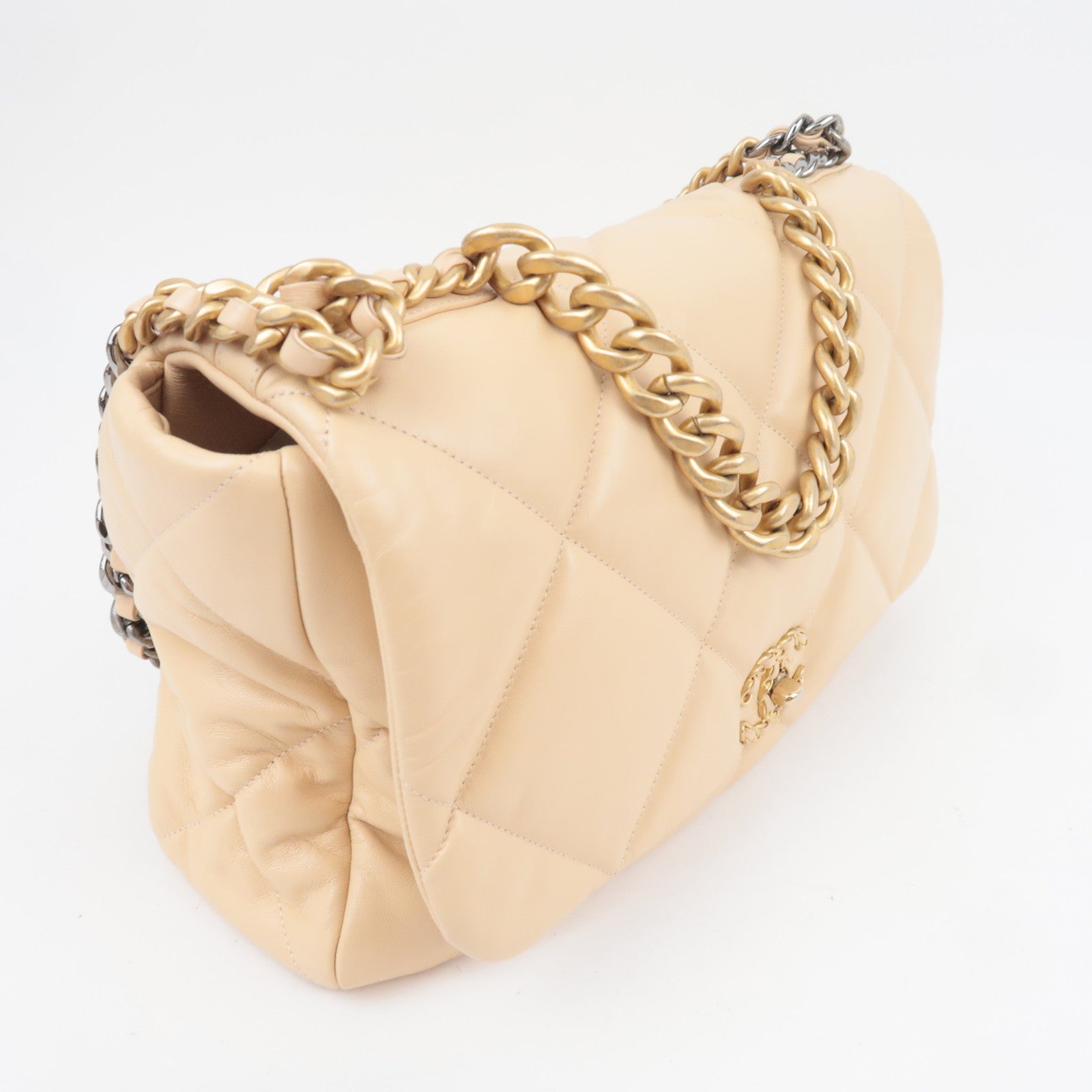 CHANEL 19 Dixneuf Maxi Lambskin Chain Shoulder Bag AS1162