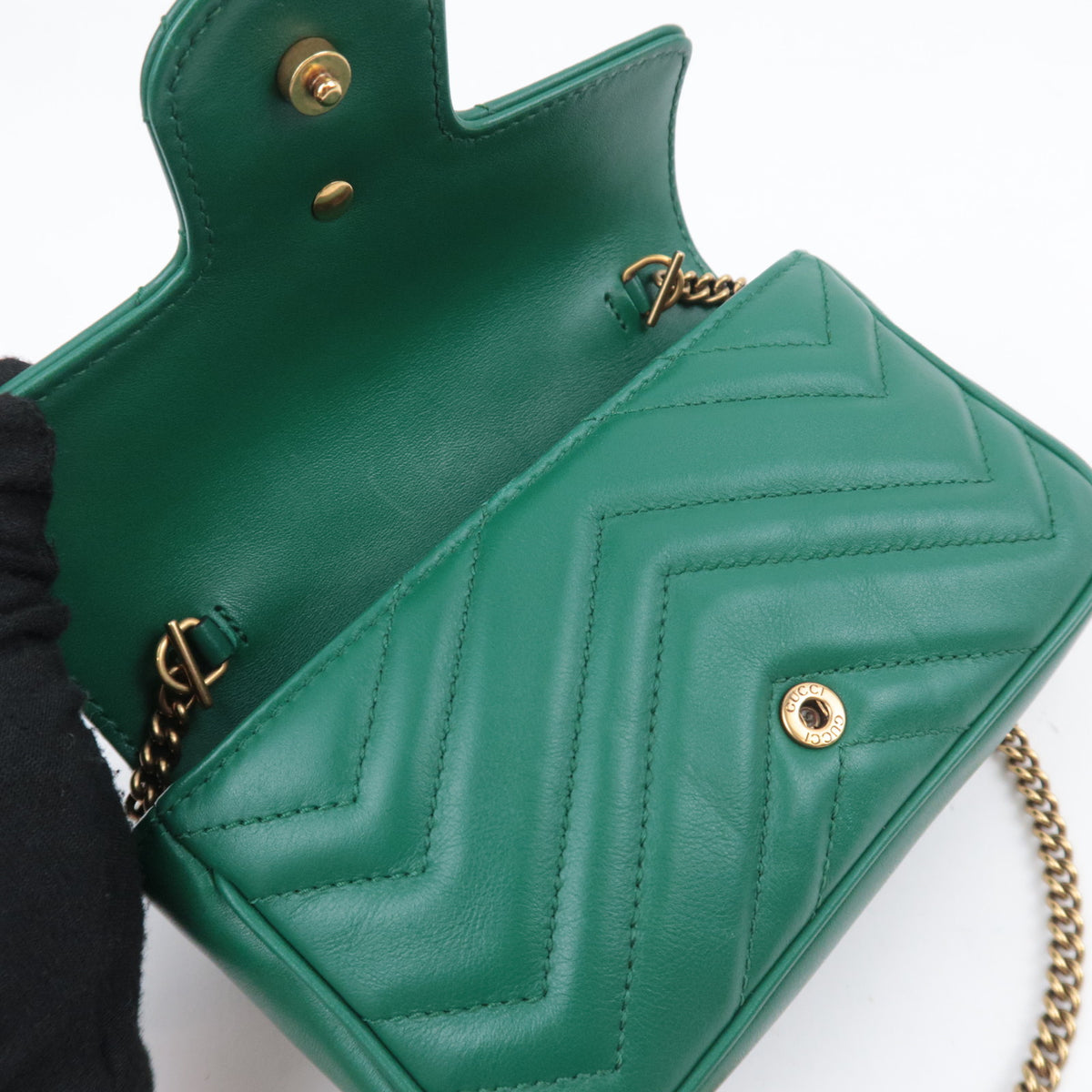 GUCCI GG Marmont Leather Chain Shoulder Bag 476433