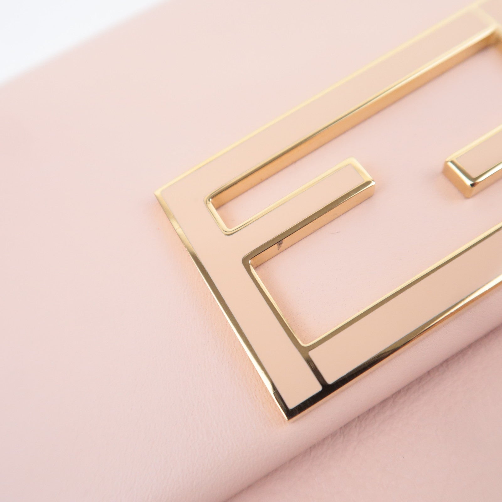 FENDI Leather Chain Shoulder Bag Pink 8M0276