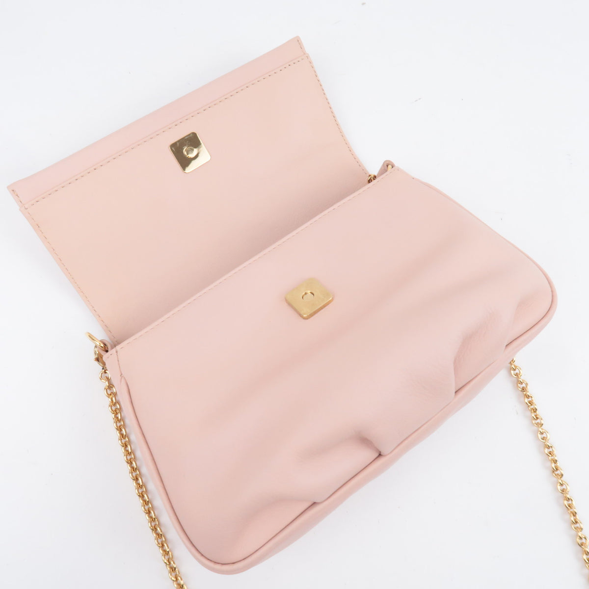 FENDI Leather Chain Shoulder Bag Pink 8M0276