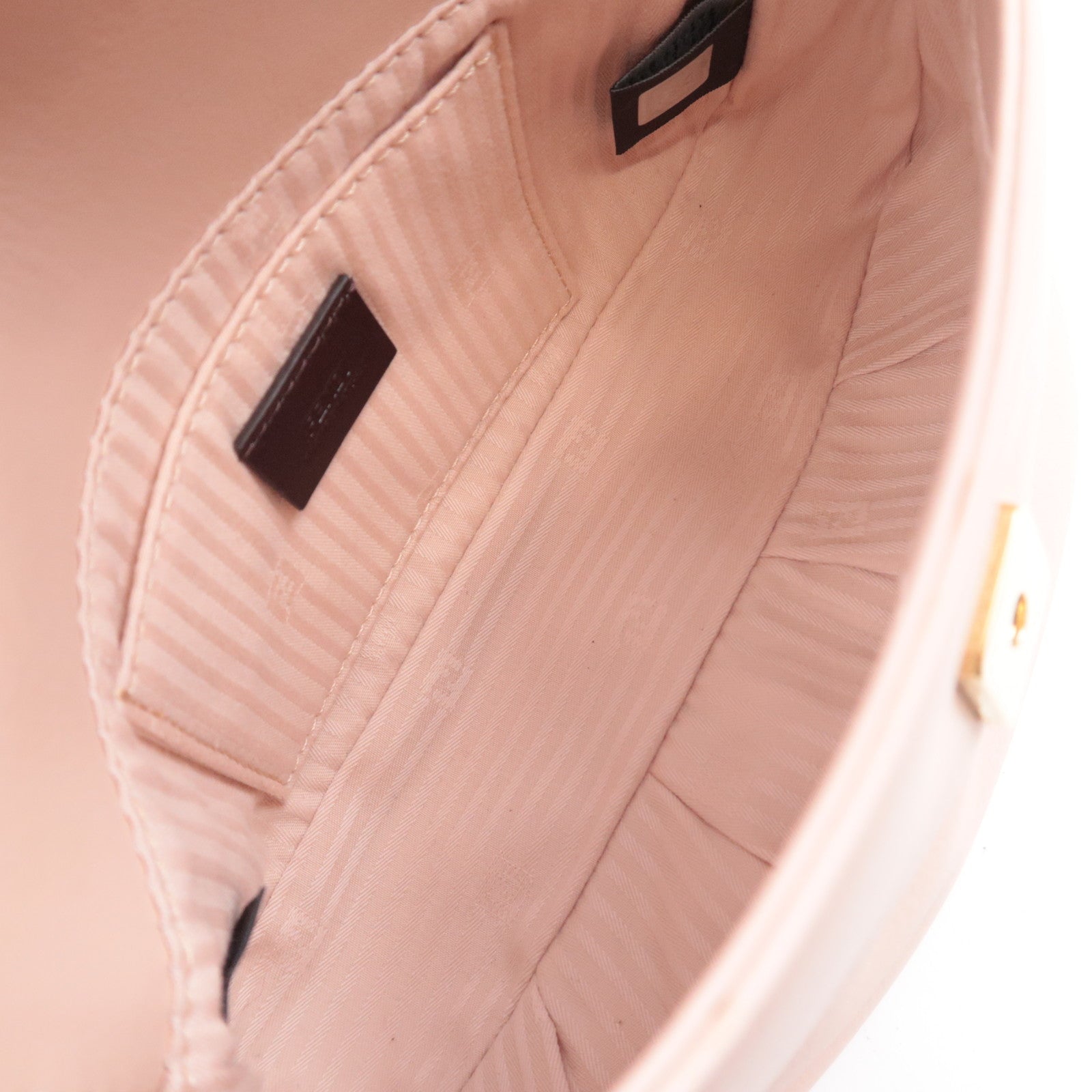 FENDI Leather Chain Shoulder Bag Pink 8M0276