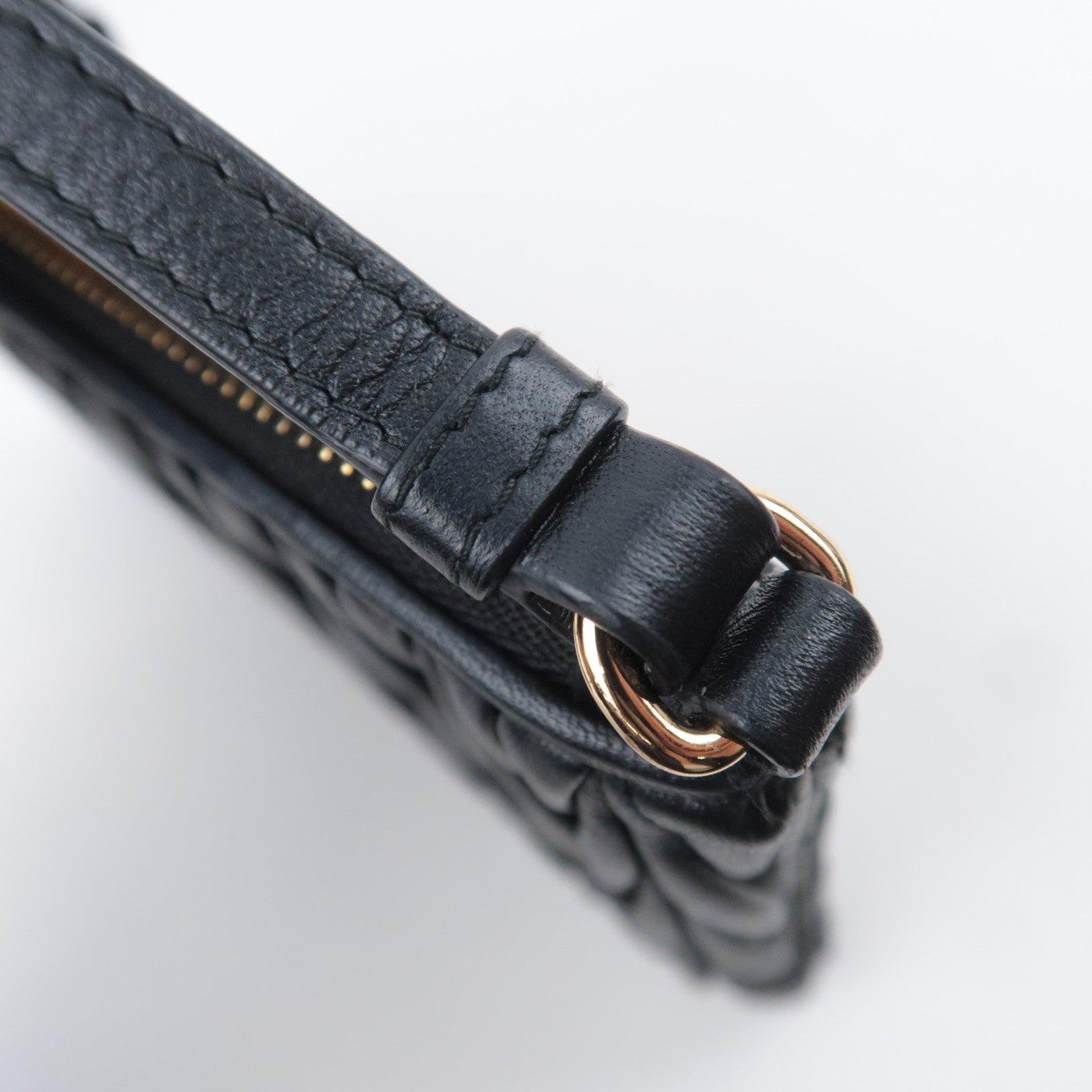 MIU MIU Matelasse Leather Accessory Pouch Black