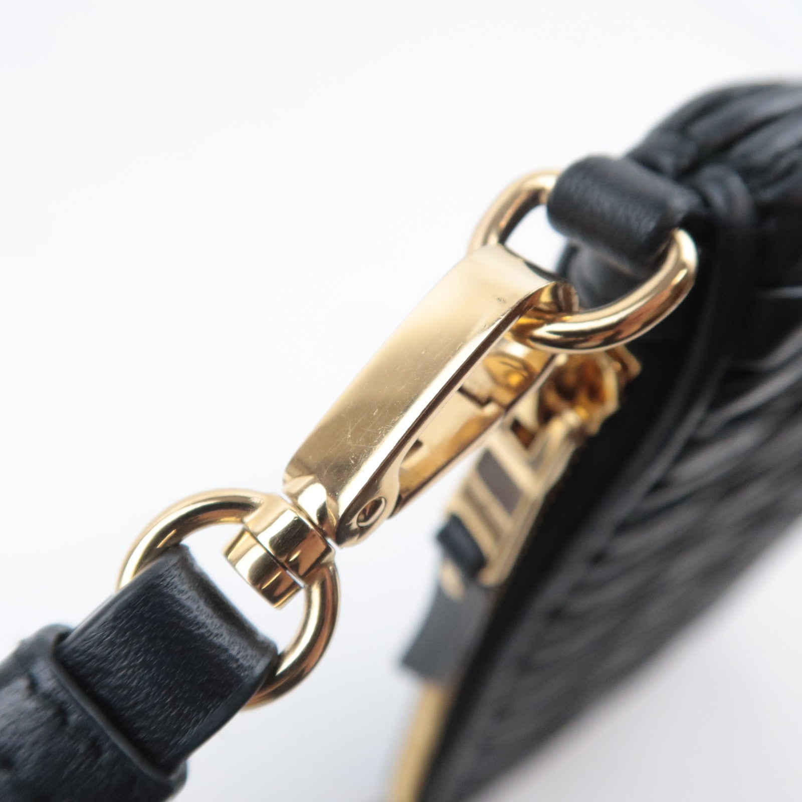 MIU MIU Matelasse Leather Accessory Pouch Black
