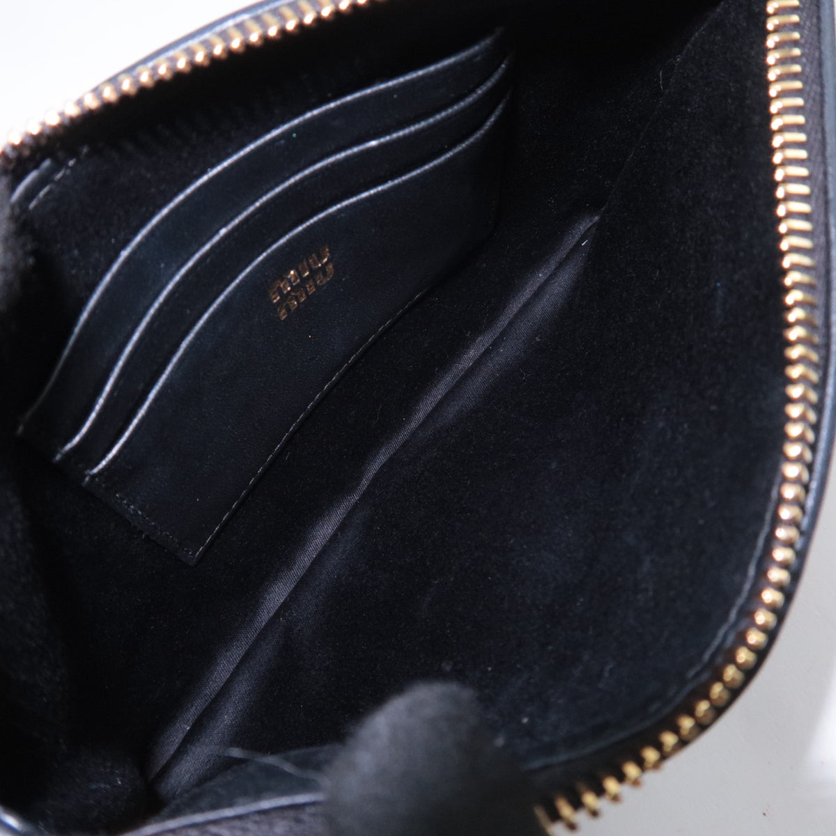 MIU MIU Matelasse Leather Accessory Pouch Black