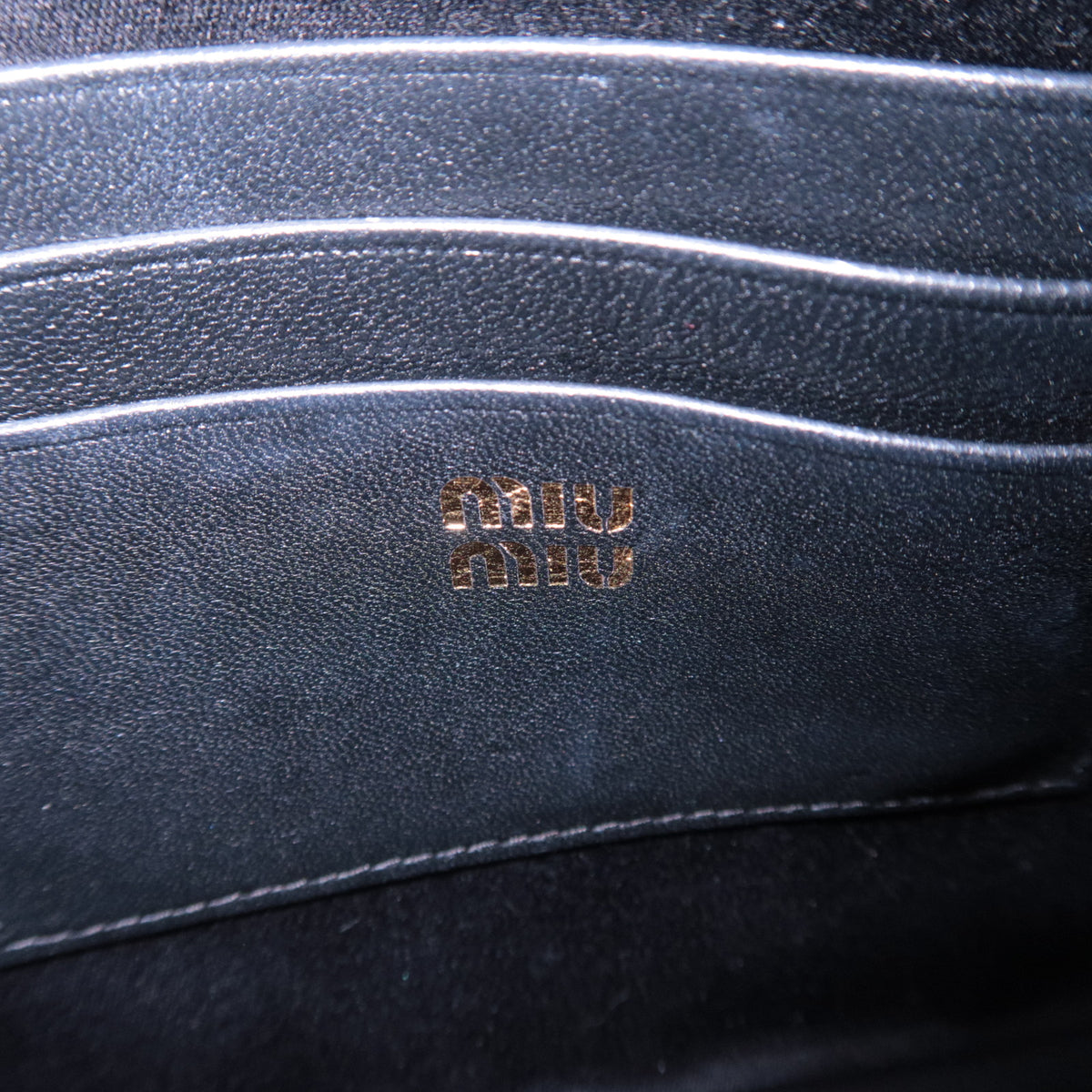 MIU MIU Matelasse Leather Accessory Pouch Black