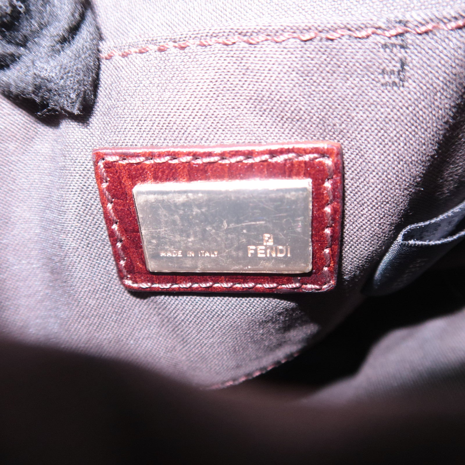 FENDI Zucchino Canvas Shoulder Bag Brown 8BT098