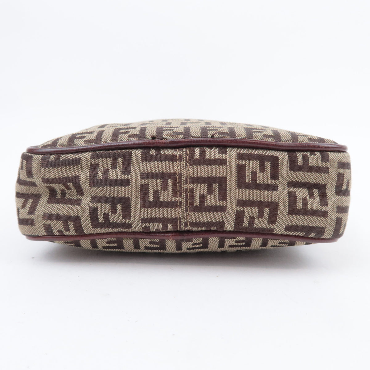 FENDI Zucchino Canvas Shoulder Bag Brown 8BT098