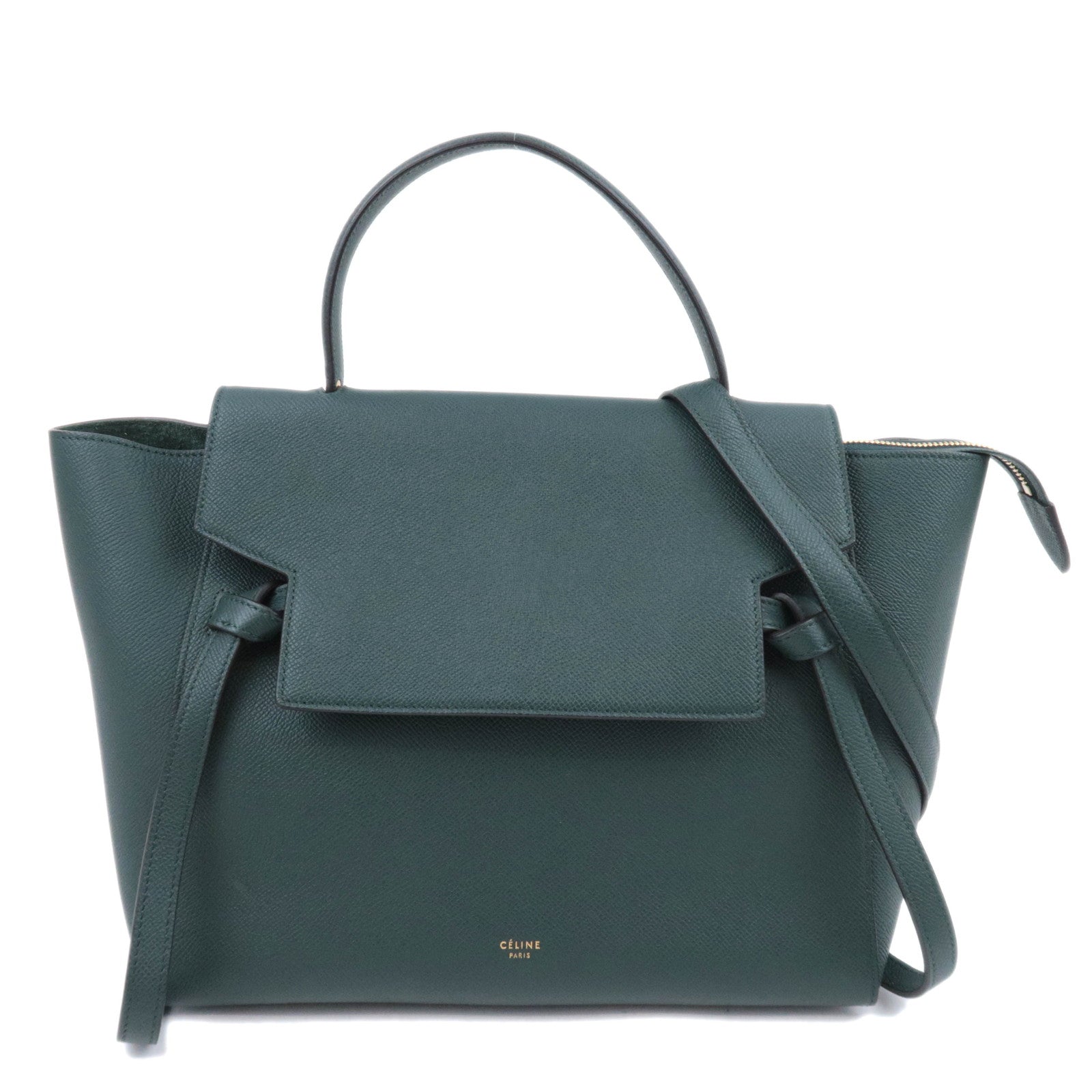 CELINE Belt Bag Mini 2Way Leather Handbag Green92212