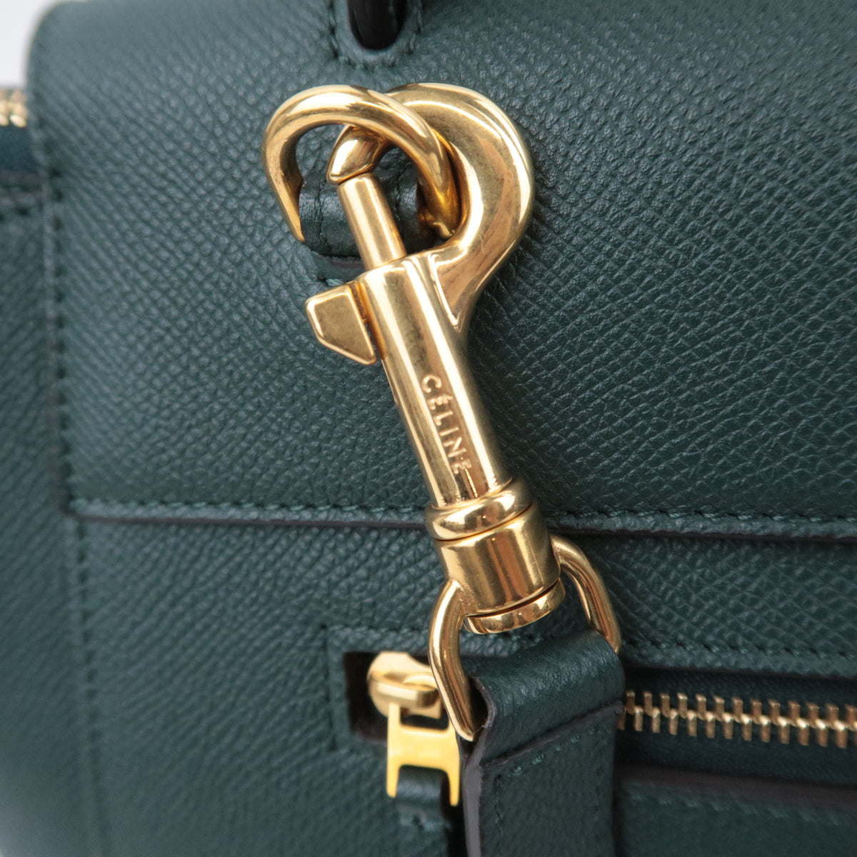 CELINE Belt Bag Mini 2Way Leather Handbag Green