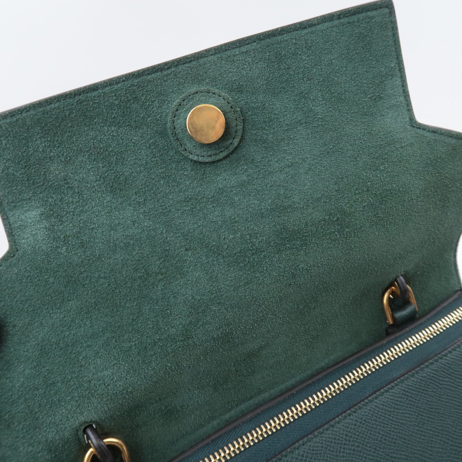 CELINE Belt Bag Mini 2Way Leather Handbag Green