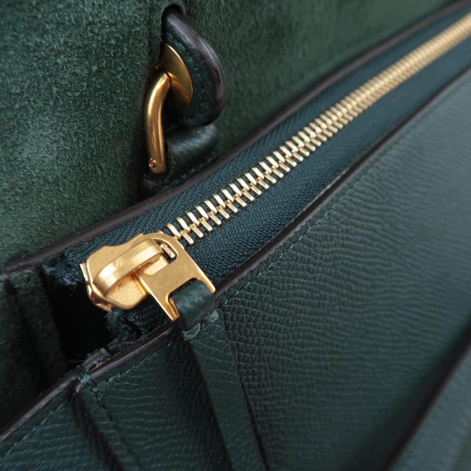 CELINE Belt Bag Mini 2Way Leather Handbag Green