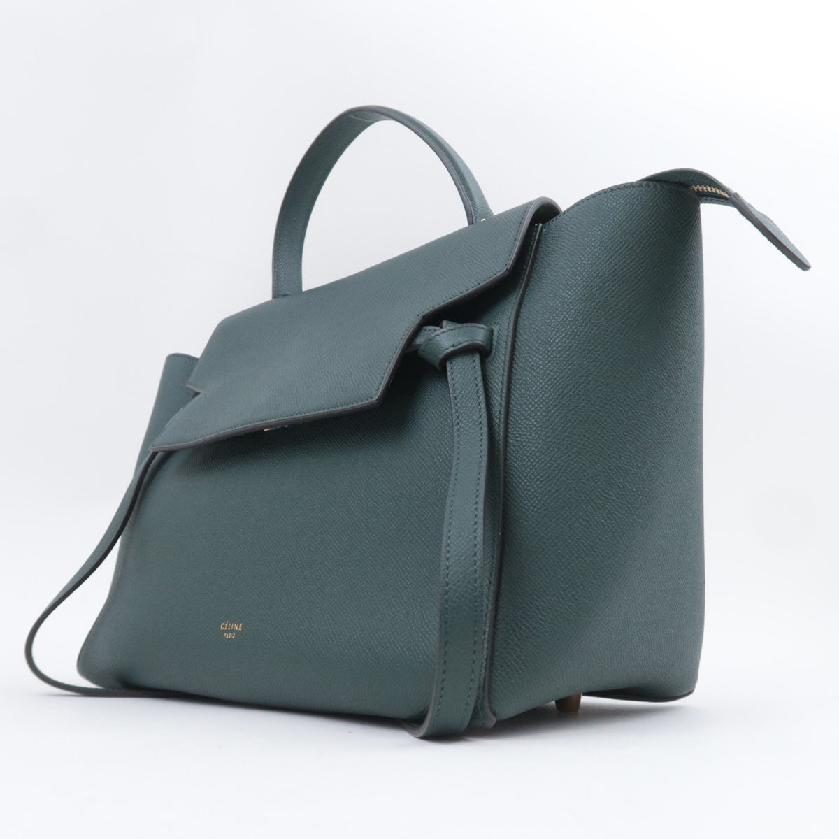 CELINE Belt Bag Mini 2Way Leather Handbag Green